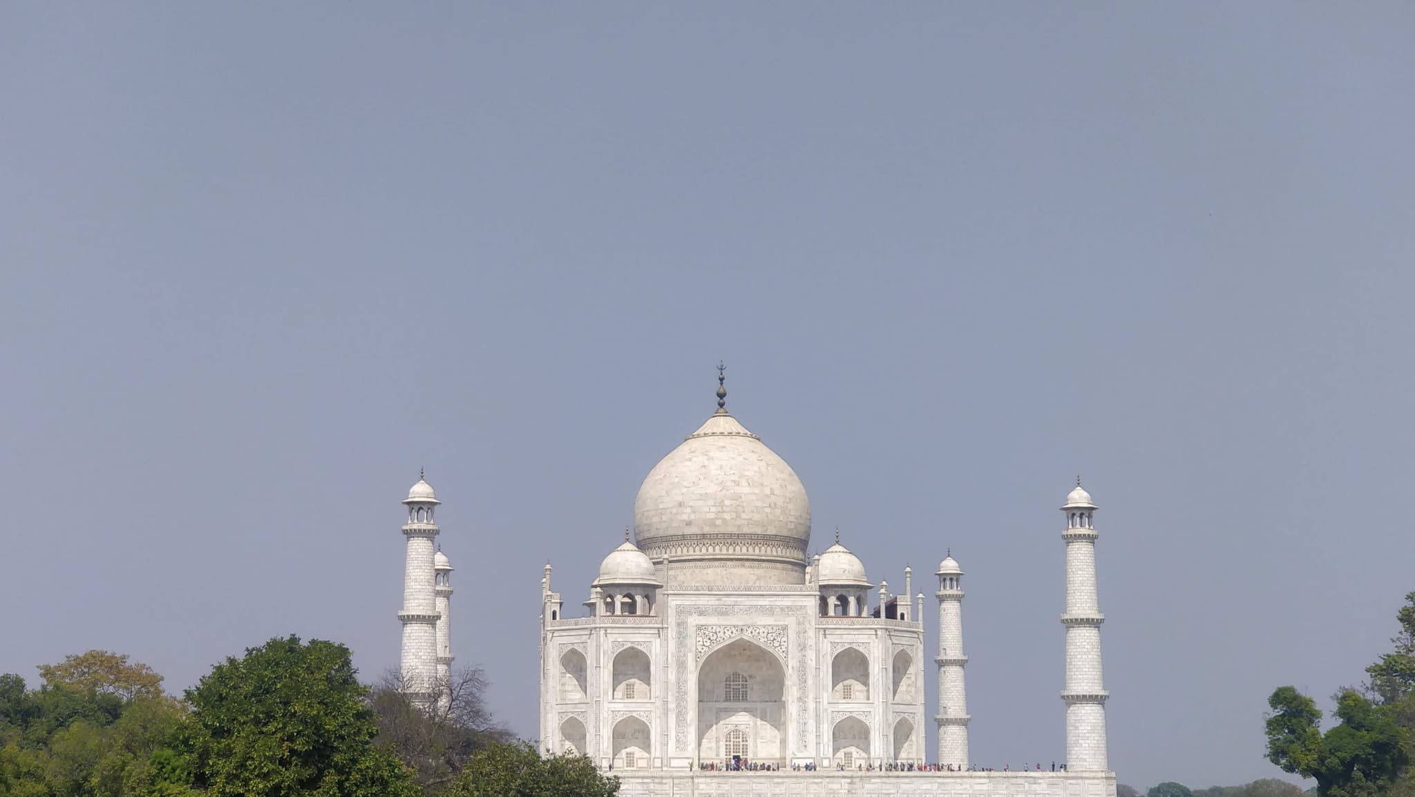 Taj Mahal from a distance across the Yamuna river